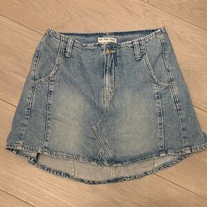 We The Free Light Blue Denim Mini Skirt